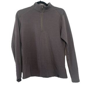 Duckworth Pullover Shirt Mens Medium Wool Blend Quarter Zip Grey Long Sleeve USA